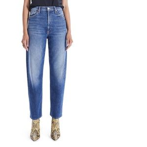 NWT MOTHER High Waisted Study Hover Straight Leg Jean